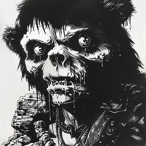 zombie  bear  black  white  drawing  creature  horror  illustration  art  scary 1071948