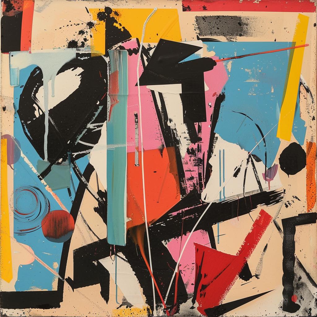 pastel  color  abstract  painting  shapes  collage  1980s  punk  rock  art 970944