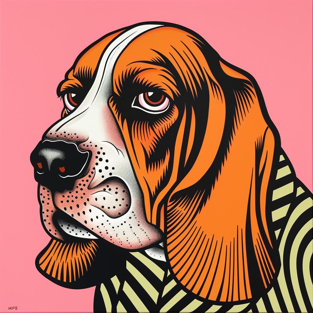 basset  hound  dog  striped  shirt  painting  humorous  pet  animal  cute 973268
