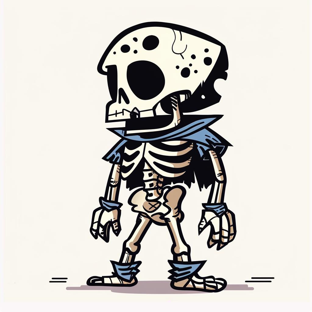 skeleton  mascot  cartoon  hat  illustration  funny  whimsical  digital  graphic  head 1027632