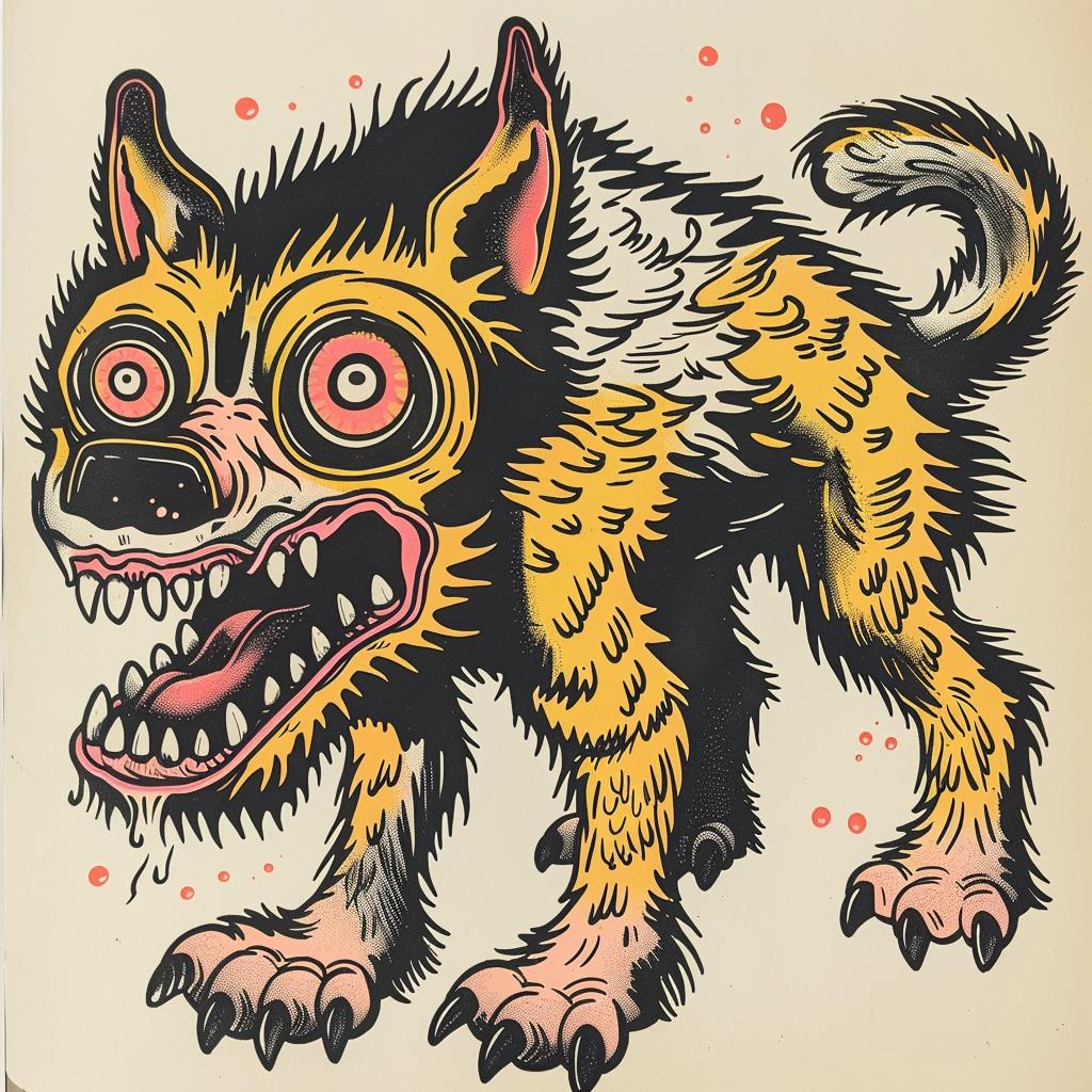 mythical  creature  hybrid  animal  fantastical  drawing  unique  open  mouth  illustration 923319