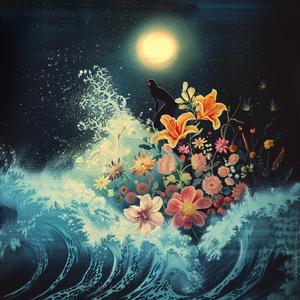 flowers  surfboard  ocean  painting  relaxation  nature  summer  beach  vibrant  colorful 1040964