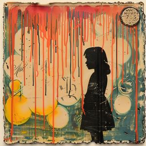 encaustic  paint  girl  dripping  colorful  abstract  visual  Saul  Bass  expression 1067667