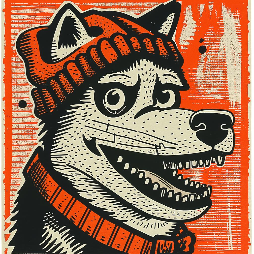 aggressive  animal  streetwise  knit  cap  poster  dog  scarf  minimal  style 959401