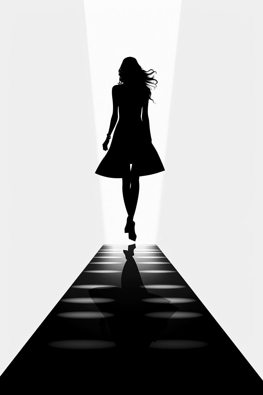 silhouette  woman  runway  fashion  whitebackground  vector  frontview  stylish  minimalist  art 954554