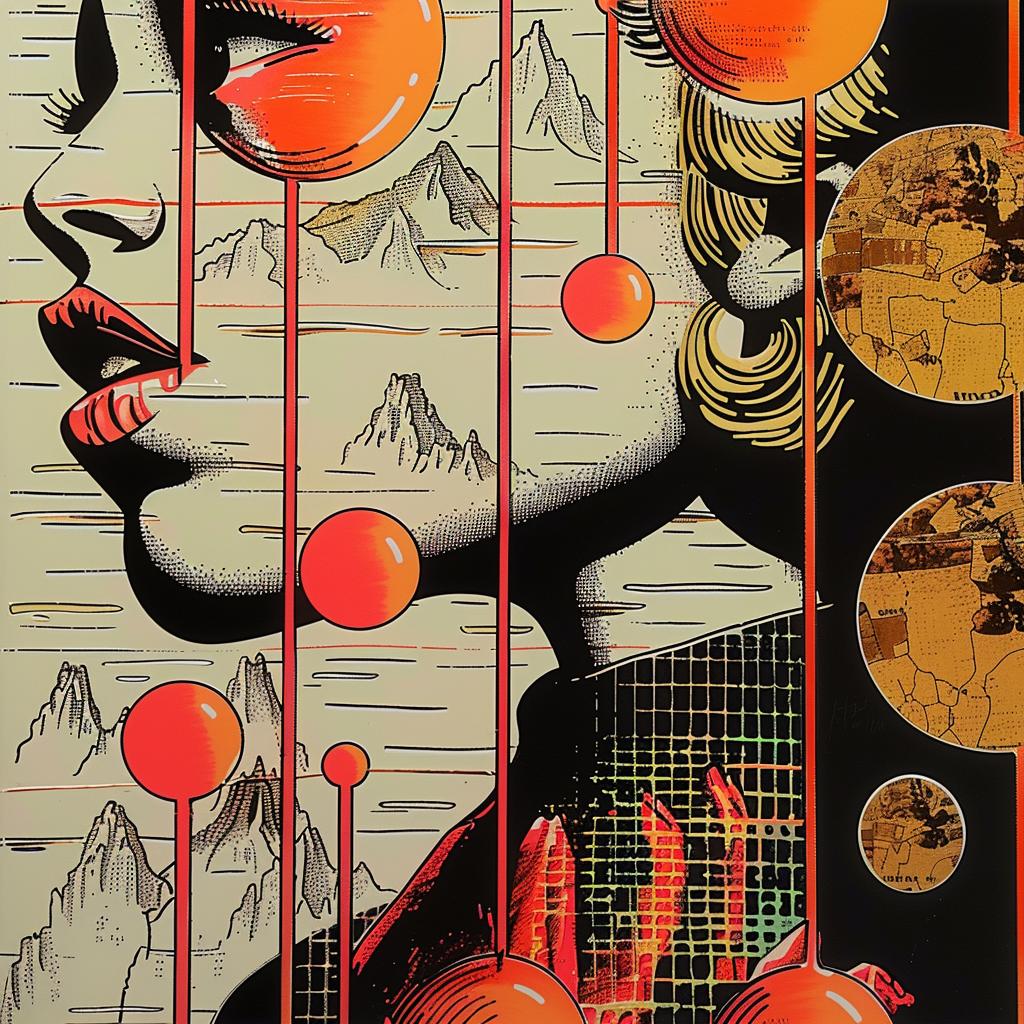 painting  woman  orange  black  circles  abstract  conceptual  colorful  visual  art 951291