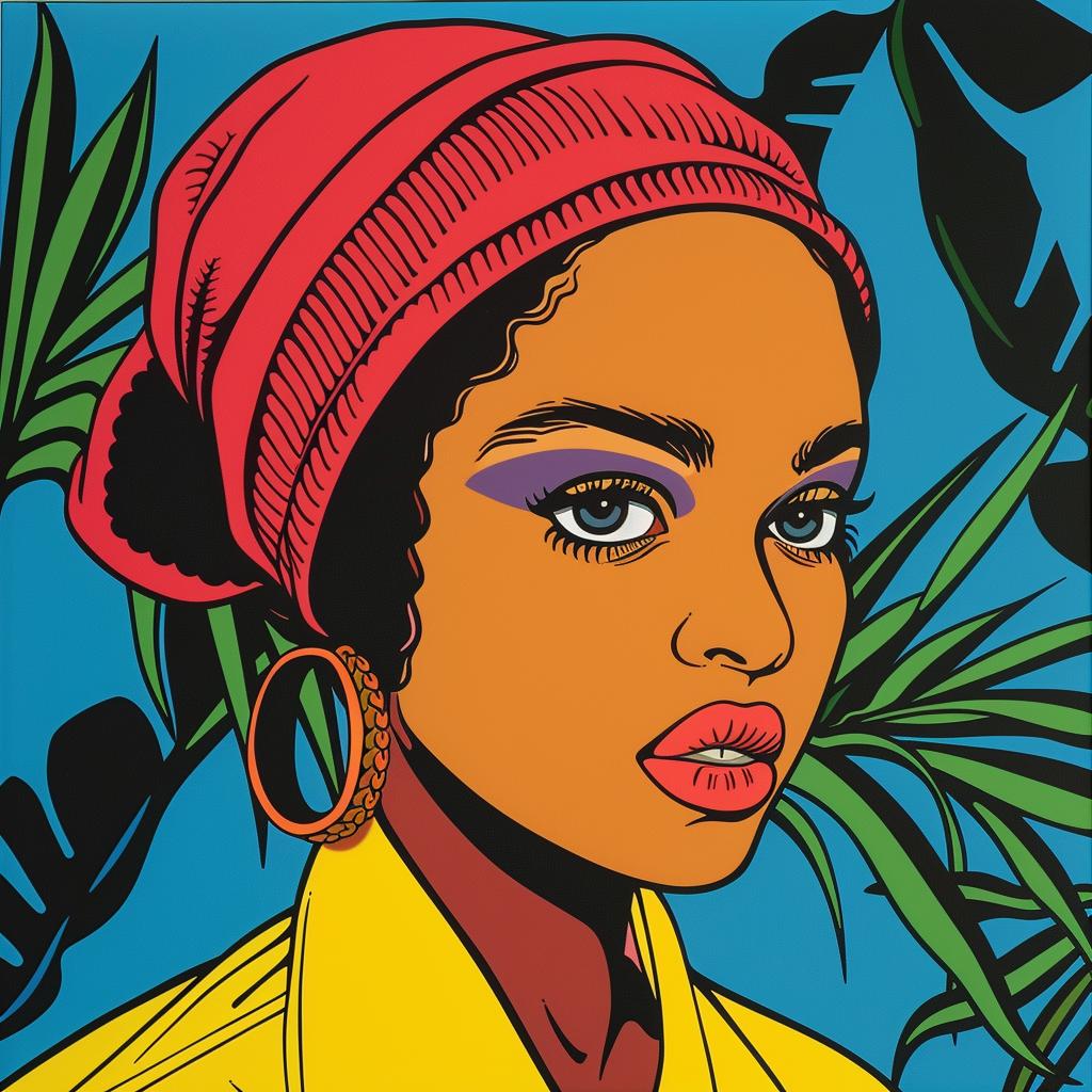 painting  woman  redheadband  colorful  portrait  realism  contemporary  female  style  bold 1022992