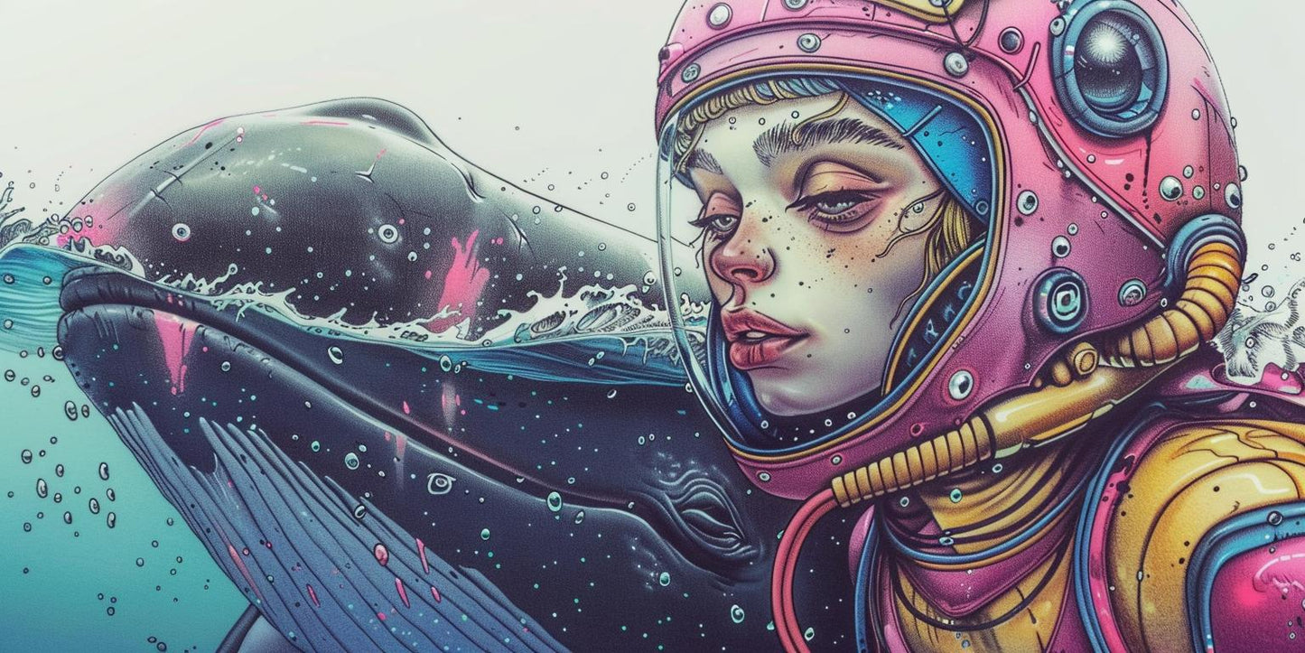 whale  underwater  ocean  woman  space  suit  astronaut  marine  life  bubbles 940477