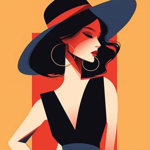 قبعة أنيقة وبسيطة للنساء، رسم توضيحي لصورة هاتف مجعد بدون أكمام رقم 1072541