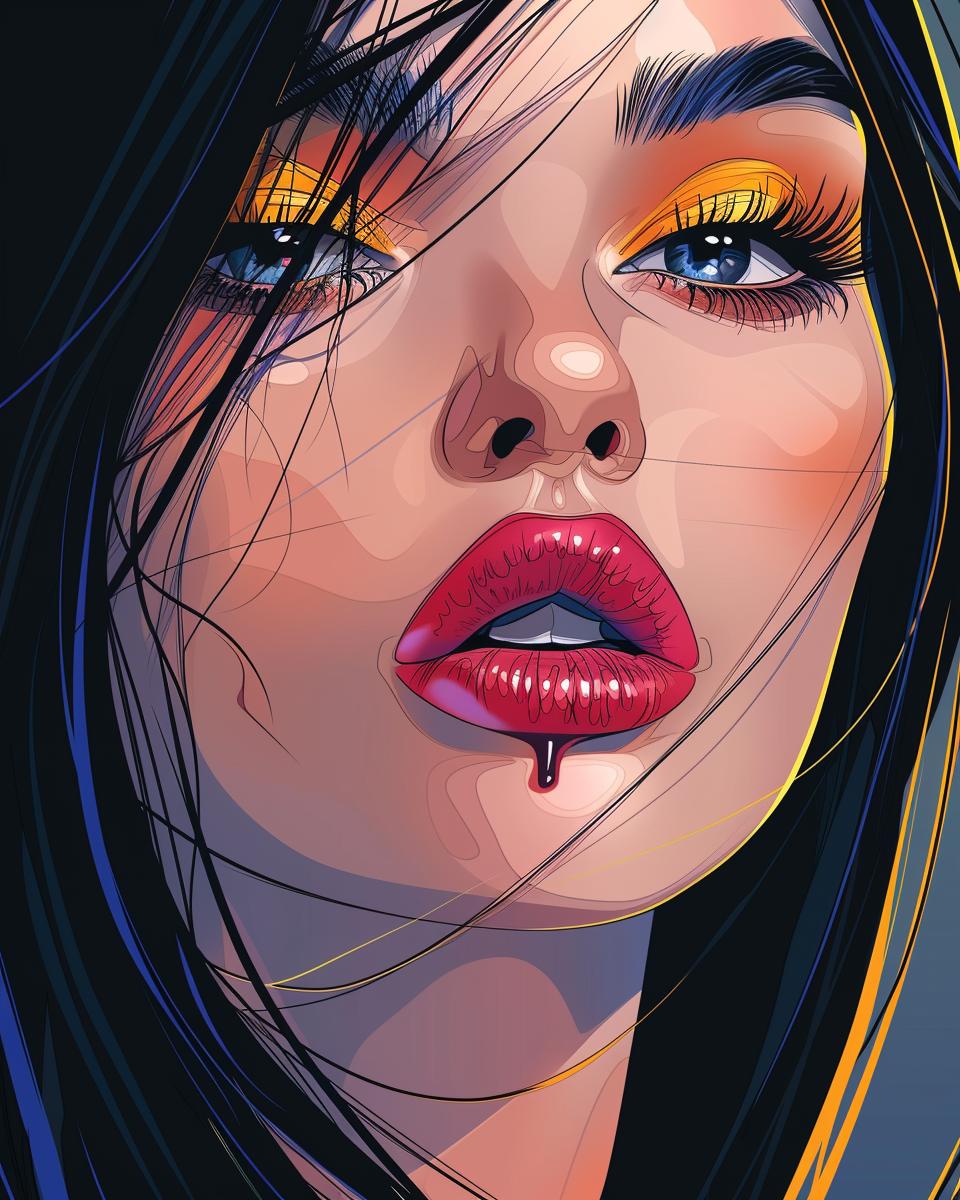 digital  painting  female  portrait  makeup  colors  expression  beauty  art  vibrant 957978