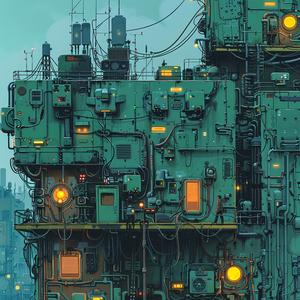 futuristic  city  machinery  lights  surreal  technology  art  Moebius  complex  infrastructure 1075144