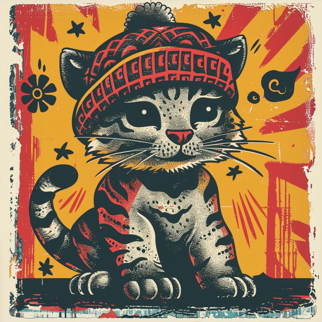 tiger  kawaii  streetwise  anthropomorphic  hat  minimal  culture  cute  yellow  illustration 955840