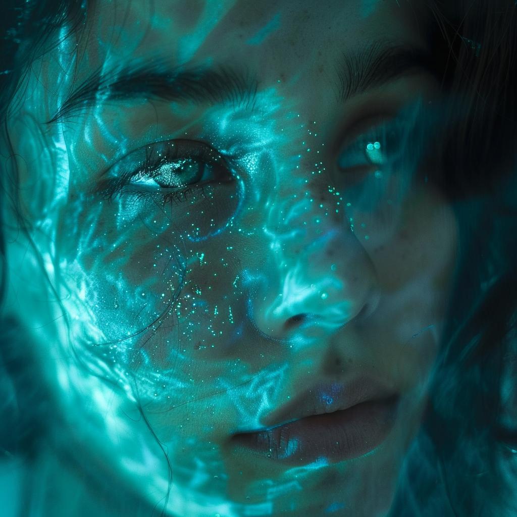 woman  blue  water  face  distorted  lighting  glow  teal  photography  art 961215