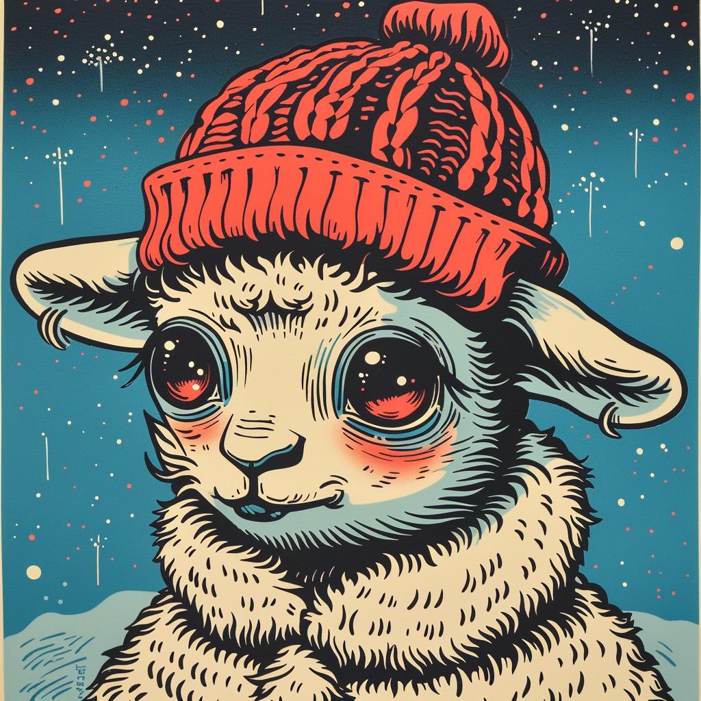 sheep  knit  cap  poster  illustration  red  hat  spiritual  dark  arts 924442