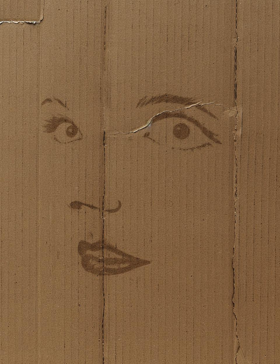 رسم وجه امرأة من الورق المقوى، شخصية فنية، تعبير حرفي غريب، كائن رقم 951501