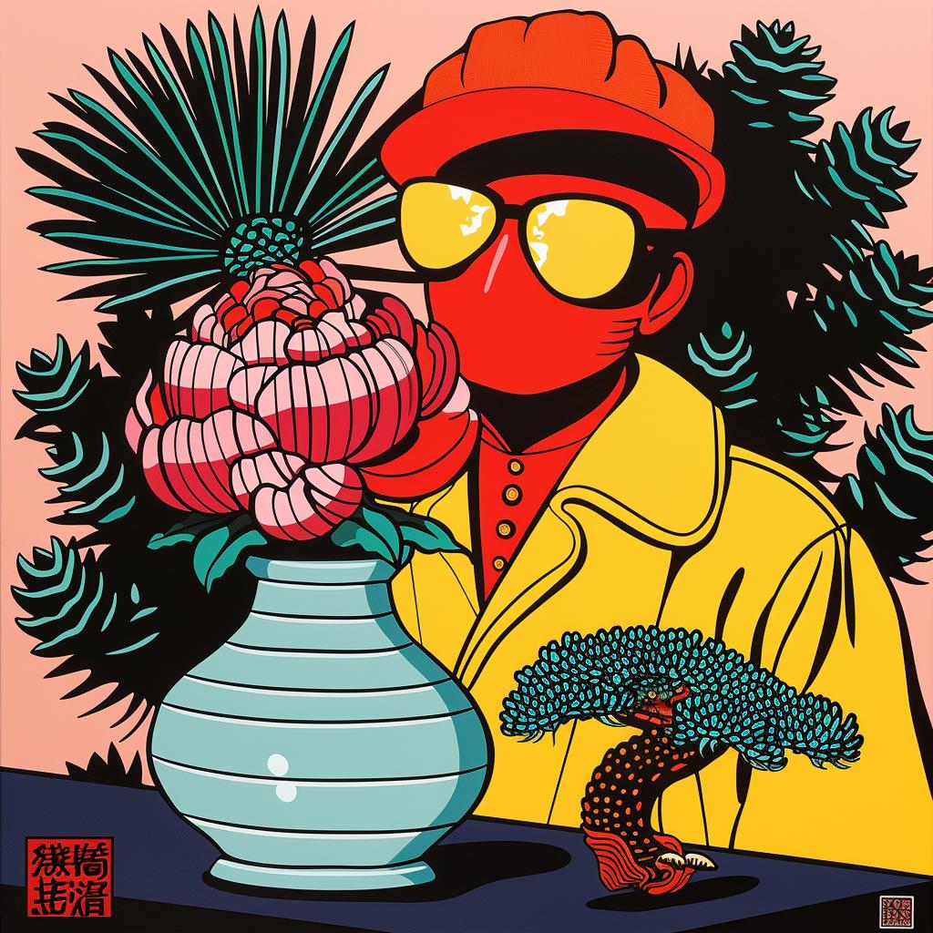 man  red  hat  sunglasses  poster  creative  artwork  album  cover  design 1021390