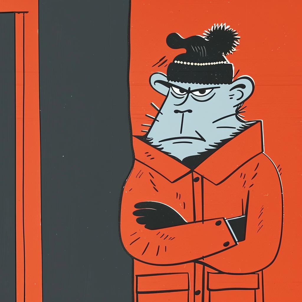 monkey  coat  hat  cartoon  street  culture  aggressive  playful  minimal  illustration 959276