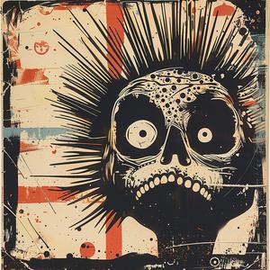 poster  skull  punk  rock  spiky  hair  artwork  illustration  chromolithography  bold 1051695