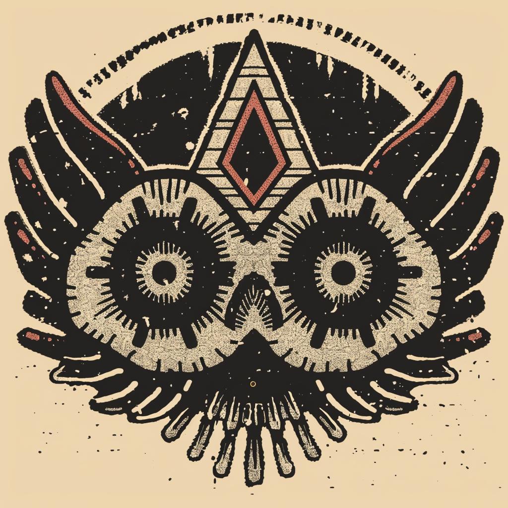 provocative  badge  design  Todd  White  owl  skull  introspective  occult  symmetrical 932313