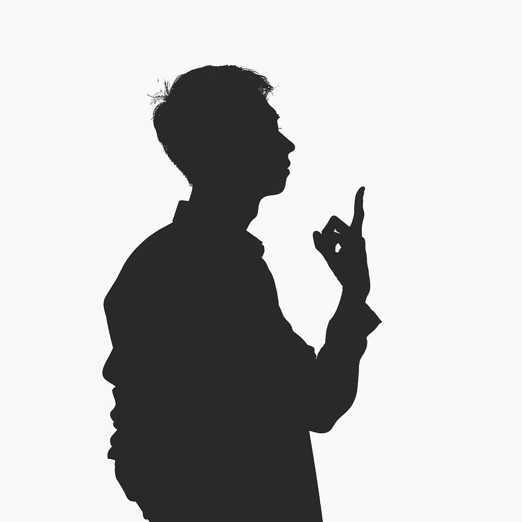 silhouette  man  ASL  pointer  black  illustration  white  background  gesture  sign 954091