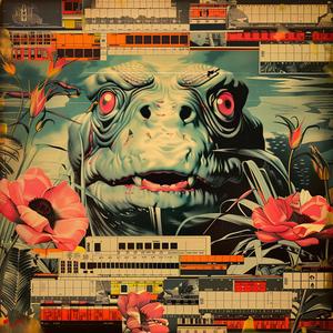 dinosaur  flowers  train  painting  chromolithography  color  design  nature  playful  art 1057920