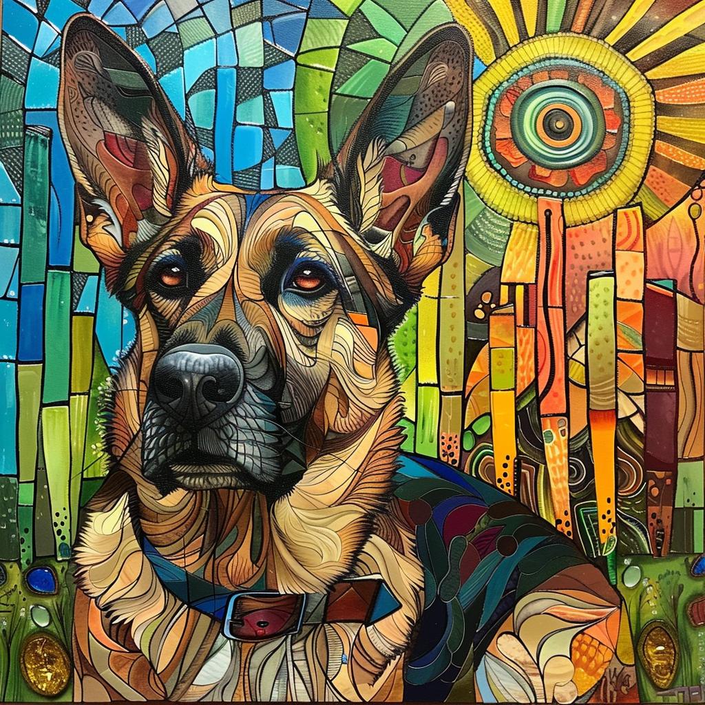 dog  german  shepherd  canvas  print  colorful  art  canine  decor  playful 938528