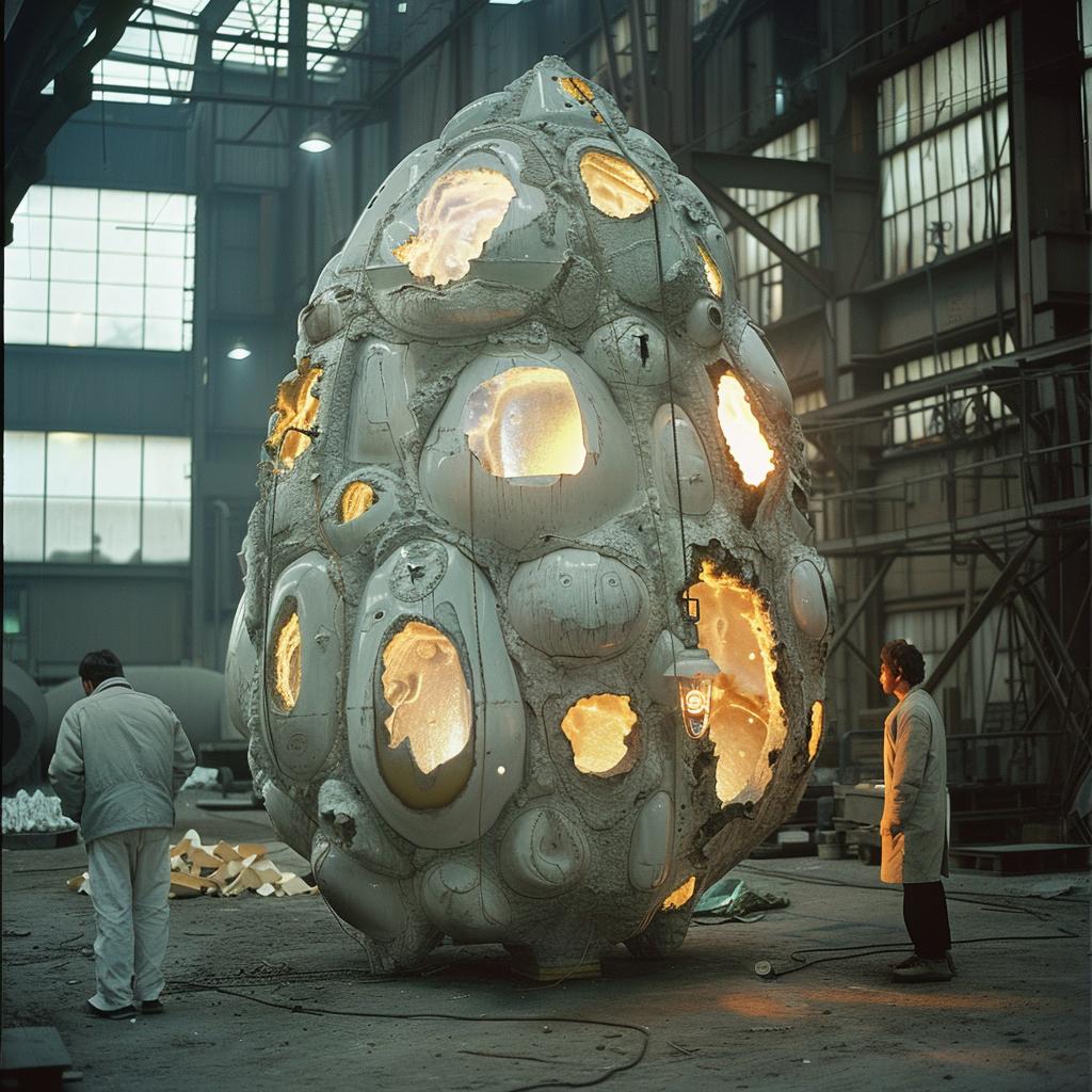 ceramic  futuristic  white  industrial  sculpture  lighting  glow  photo  factory  egg 965045