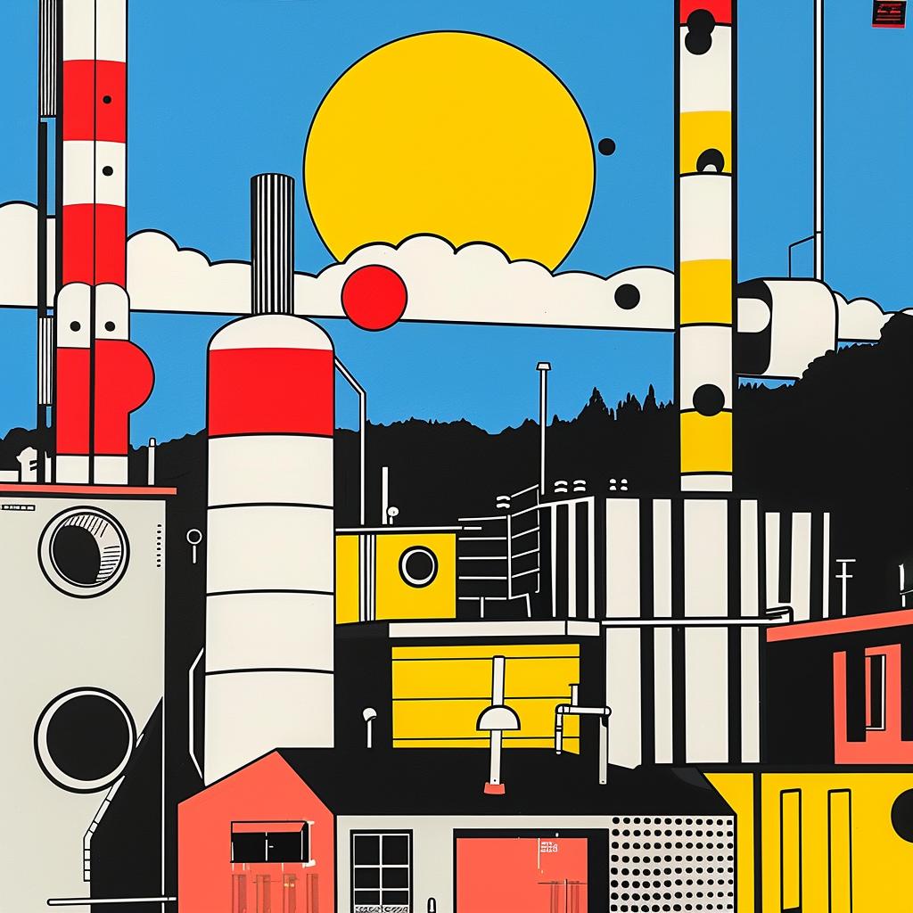 factory  sun  sky  cityscape  futuristic  TYCHO  art  abstract  details  8k 1021403