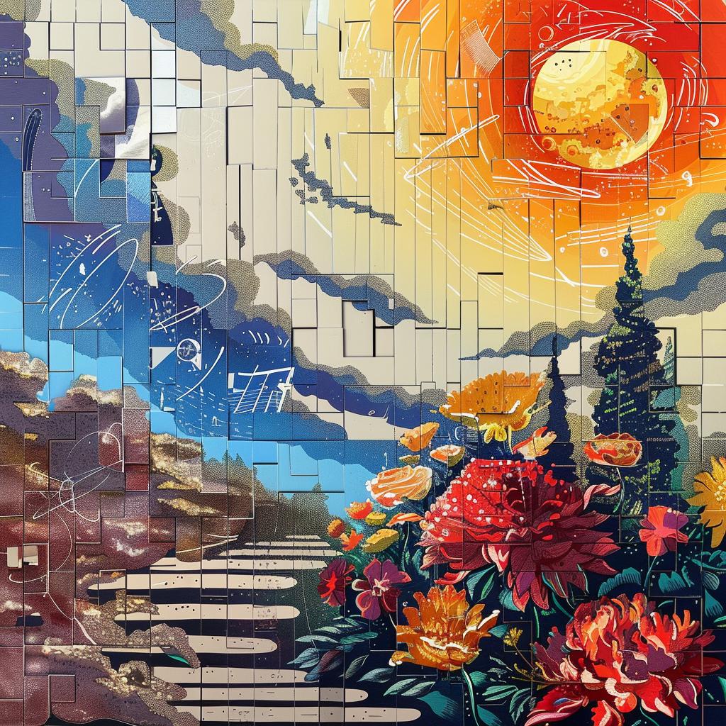 flowers  sun  wall  painting  colorful  nature  outdoor  artistic  bright  mood 939797