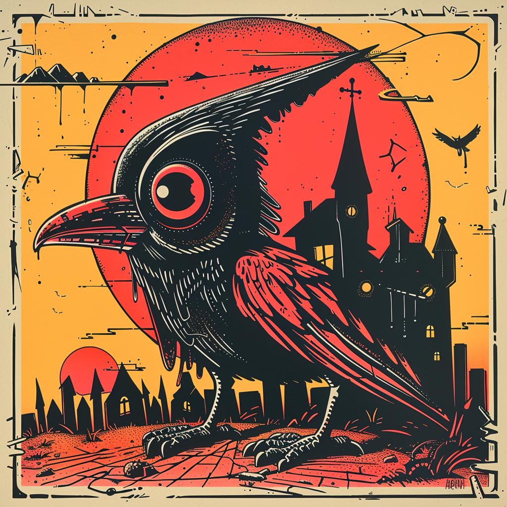 poster  crow  dark  occult  naturalistic  spiritual  terror  graphic  illustration  art 924954