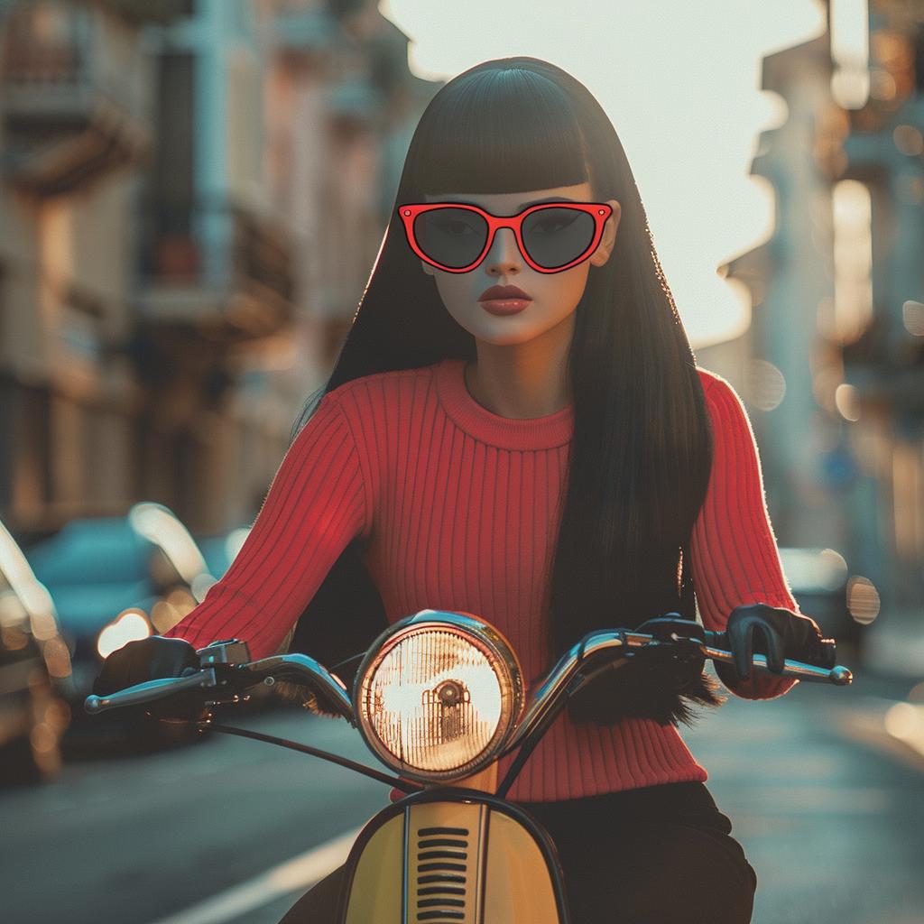 woman  scooter  fashion  urban  red  sweater  motion  lifestyle  contemporary  art 943791
