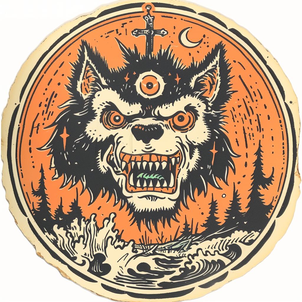 provocative  werewolf  dark  occult  sticker  introspective  spiritual  naturalistic  art  terror 935562