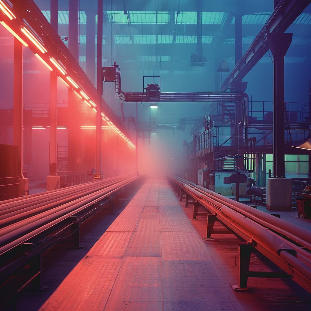 industrial  factory  photo  red  lights  pipes  colorful  glow  color  raw 965447