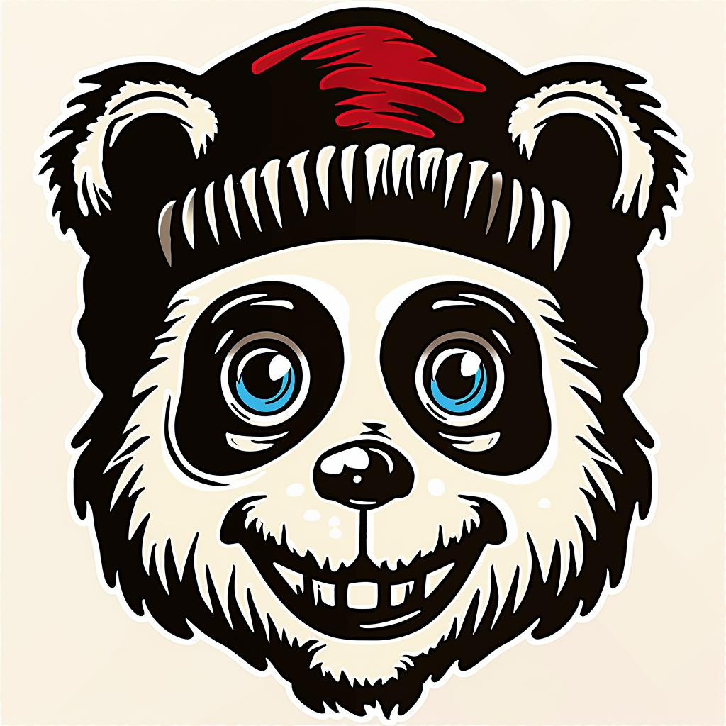 panda  bear  hat  smiling  cute  animal  illustration  character  whimsical  friendly 962342