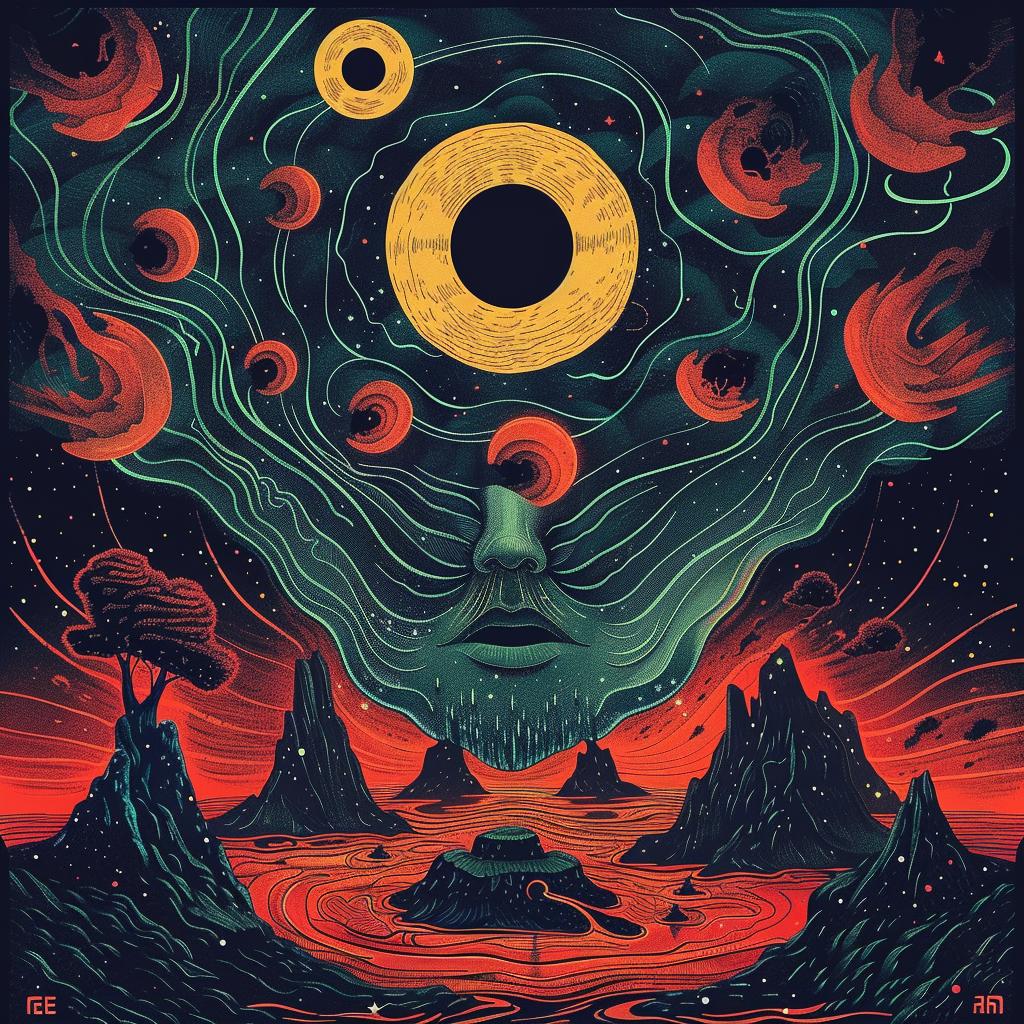 surreal  album  cover  abstract  expressionism  introspective  occult  creative  colorful  art 974090