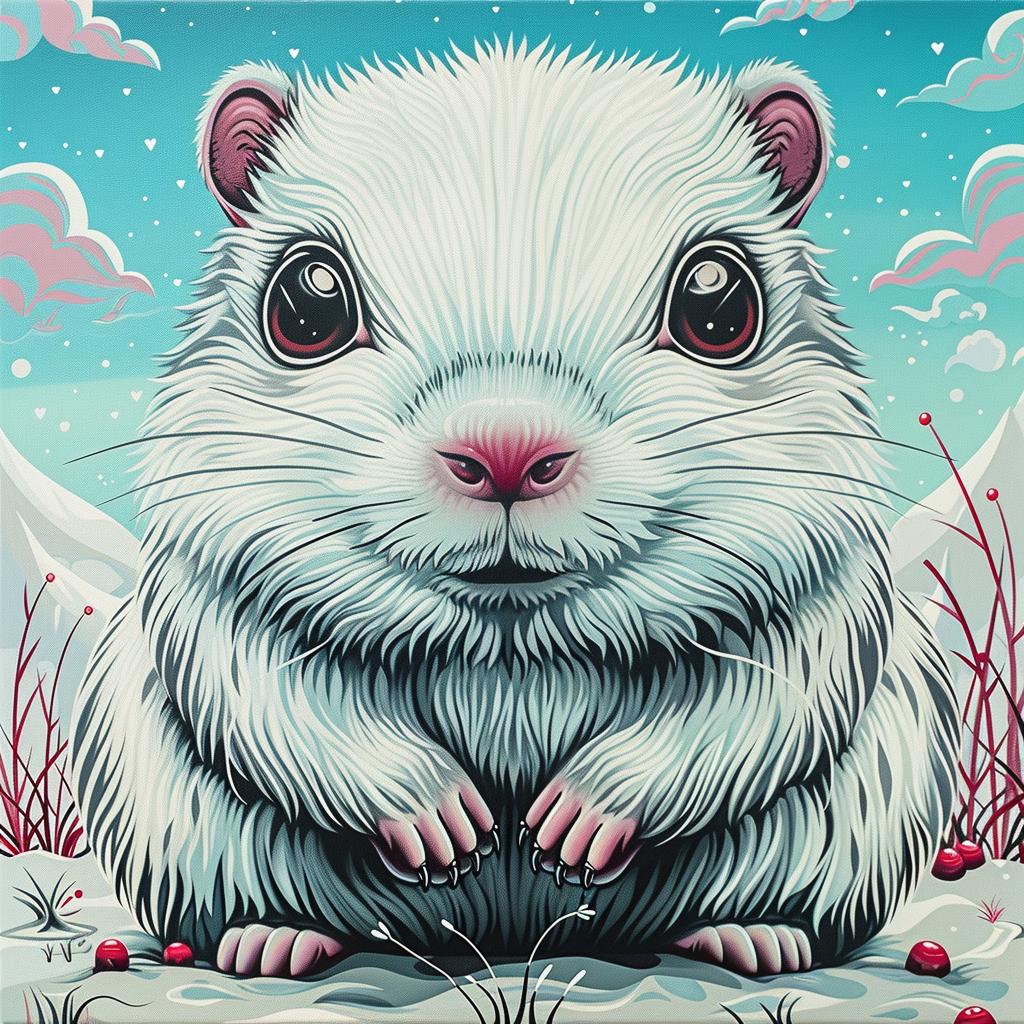 gopher  kawaii  painting  white  background  oversized  field  cute  animal  art 1033879