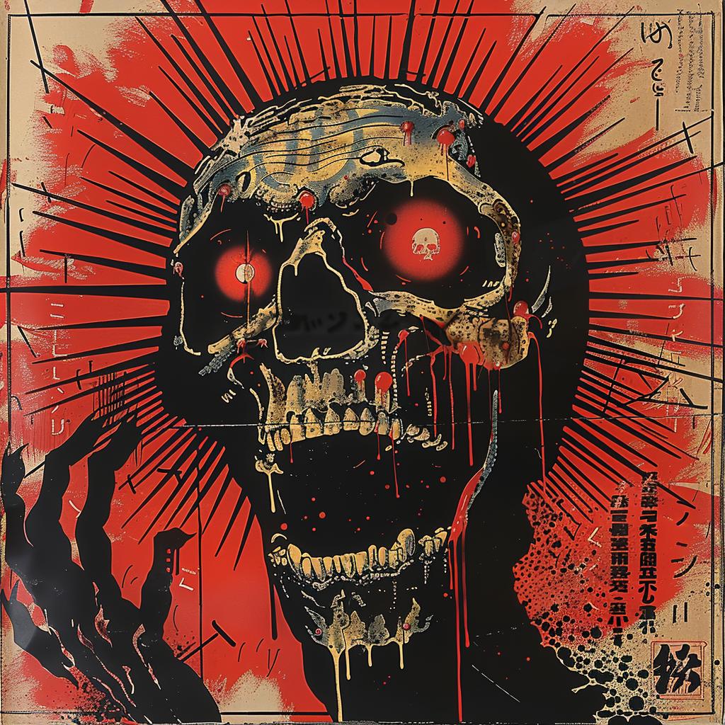 chromolithography  Japanese  horror  monster  poster  lettering  graphic  art  1997  stylized 1036095