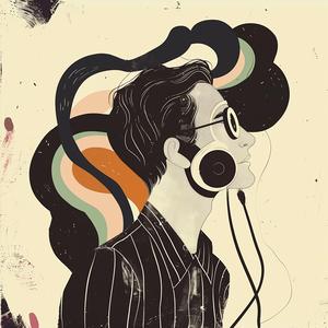 man  gasmask  headphones  striped  shirt  linework  drawing  illustration  black  white 1070398