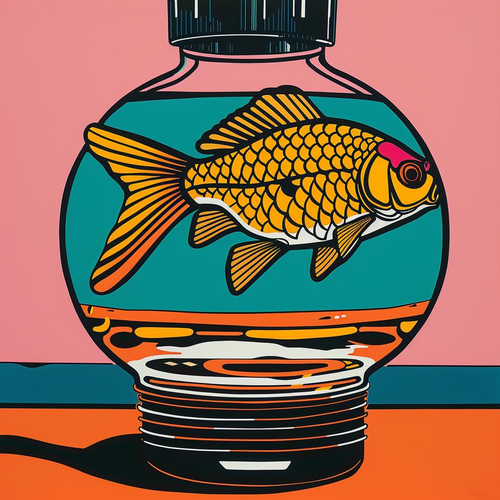 lightbulb  liquid  goldfish  jar  painting  art  conceptual  surreal  colorful  creative 940413