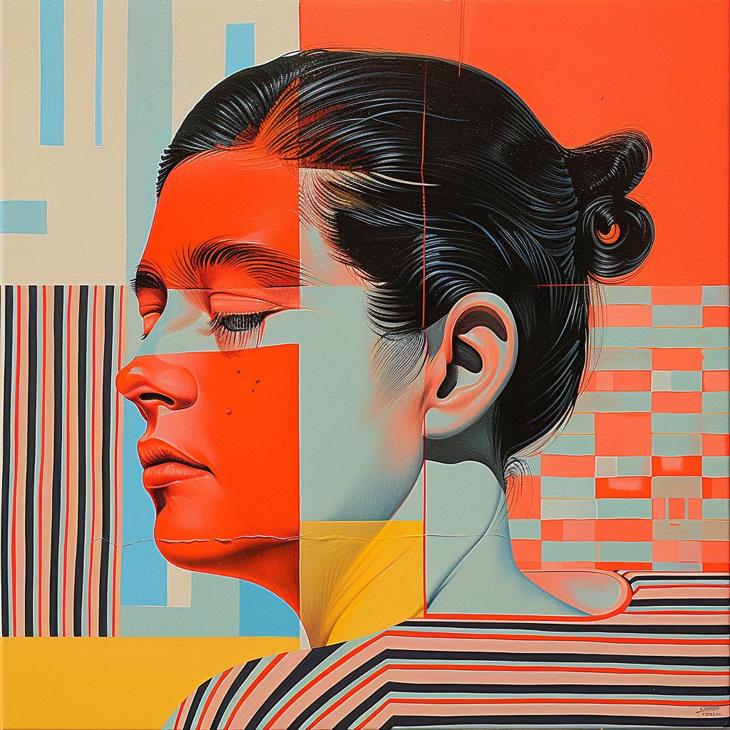 woman  colorful  portrait  abstract  vivid  expression  modern  art  stylized  background 966359