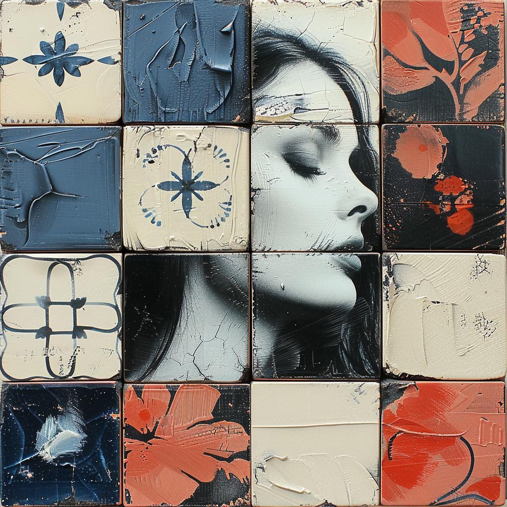 woman  tiles  flowers  collage  colorful  ornate  pattern  artistic  portrait  design 963812