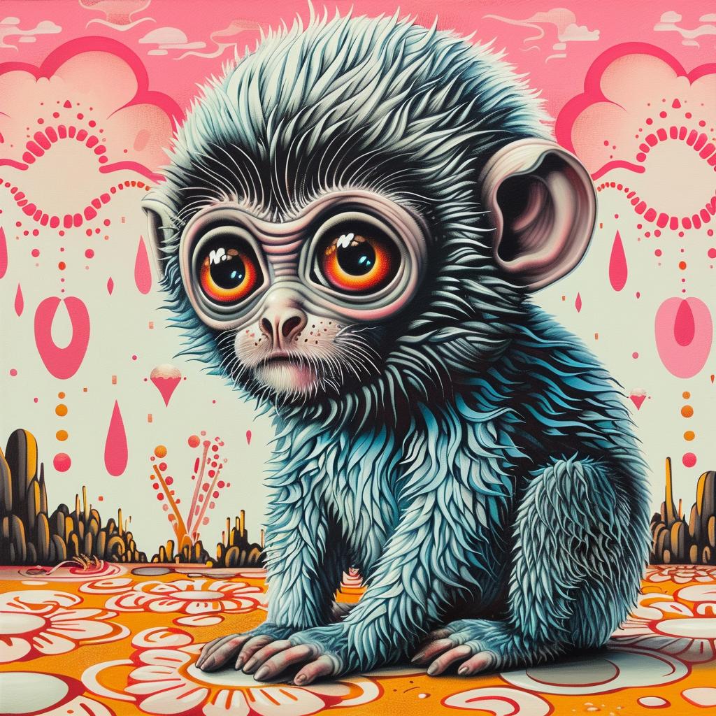 baboon  cute  painting  big  eyes  white  background  animal  adorable  art 1033374