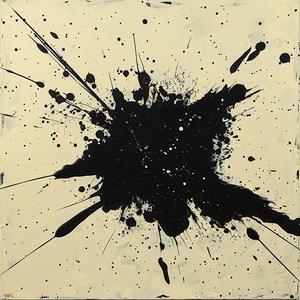 minimalist  encaustic  abstract  black  white  deathmetal  splatter  bold  dynamic  artistic 1062431