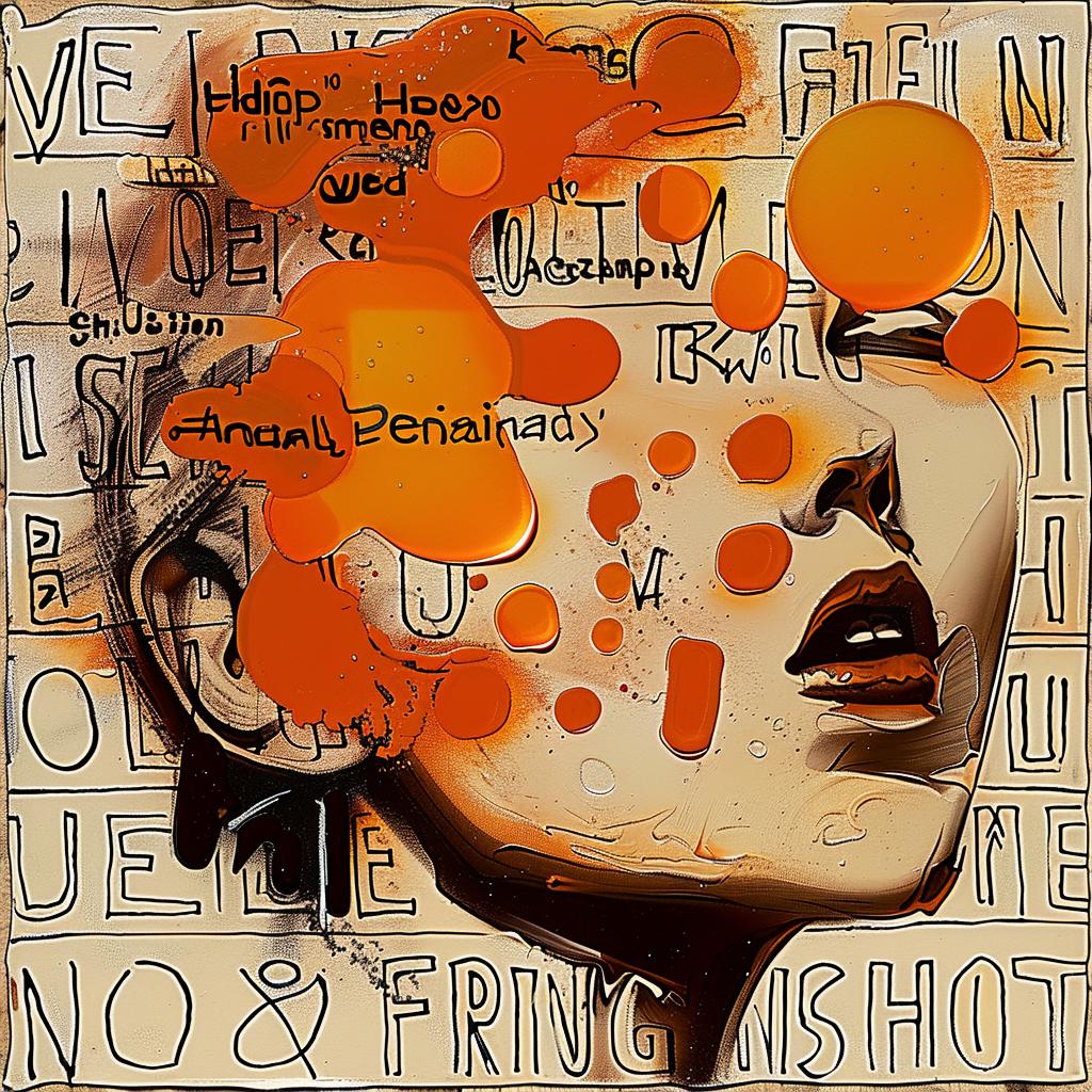portrait  face  abstract  orange  dots  artwork  expression  colorful  graphic  stylize 951327