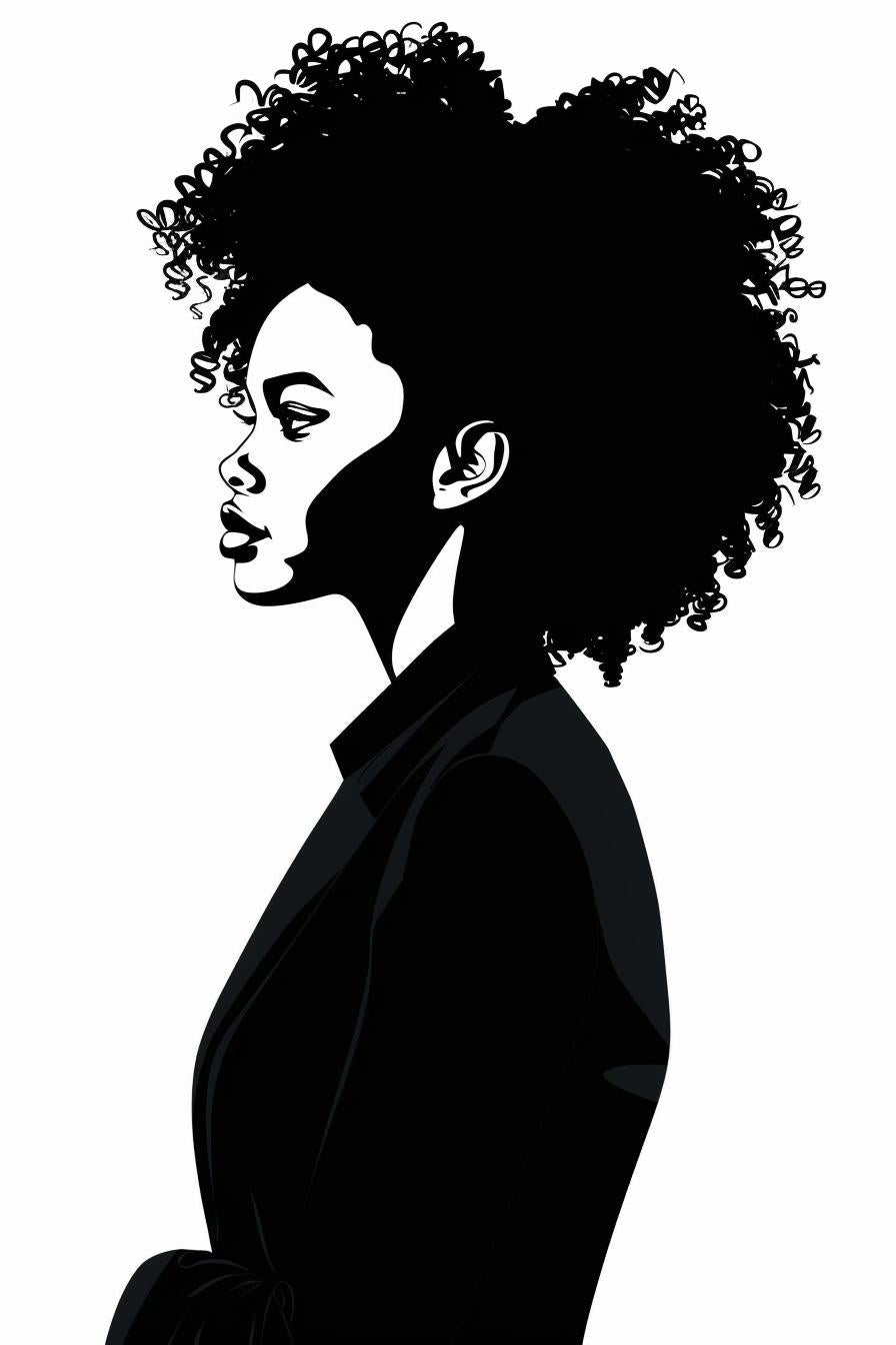 woman  business  African-American  silhouette  illustration  black  white  afro  attire  svg 954336