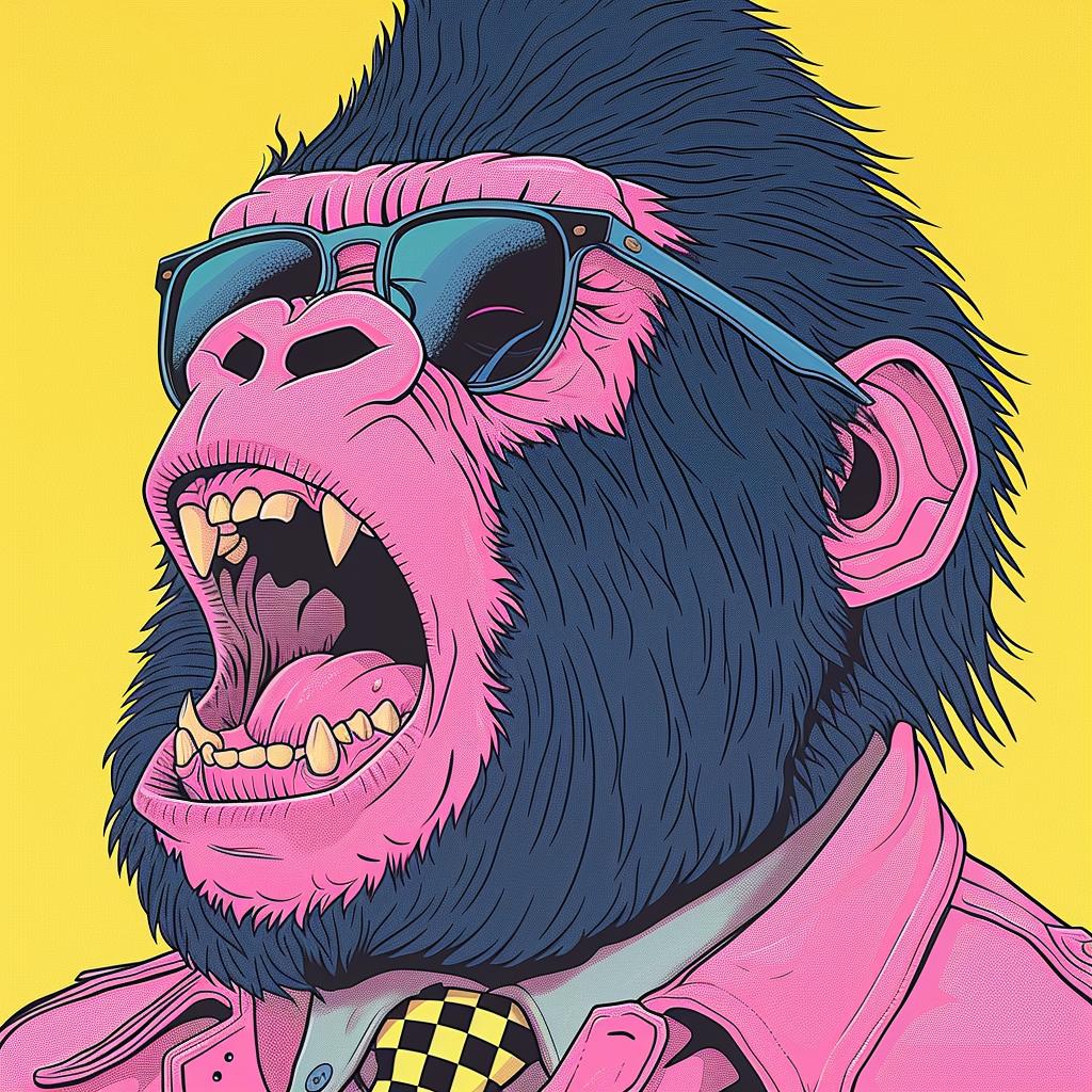 gorilla  sunglasses  tie  naturalistic  spiritual  dark  arts  design  expressive  character 923821