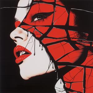 album  cover  surreal  devil  glass  makeup  broken  face  woman  red 1078179