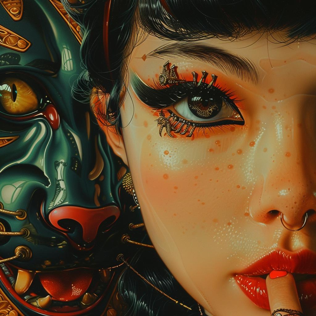 portrait  panther  nymph  Lovecraft  biomechanical  glamour  Korean  retro  illustration  cat 1016392
