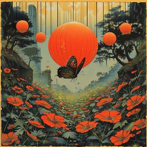 butterfly  poppies  field  vibrant  wildlife  colorful  spring  nature  chromolithography  art 1040808