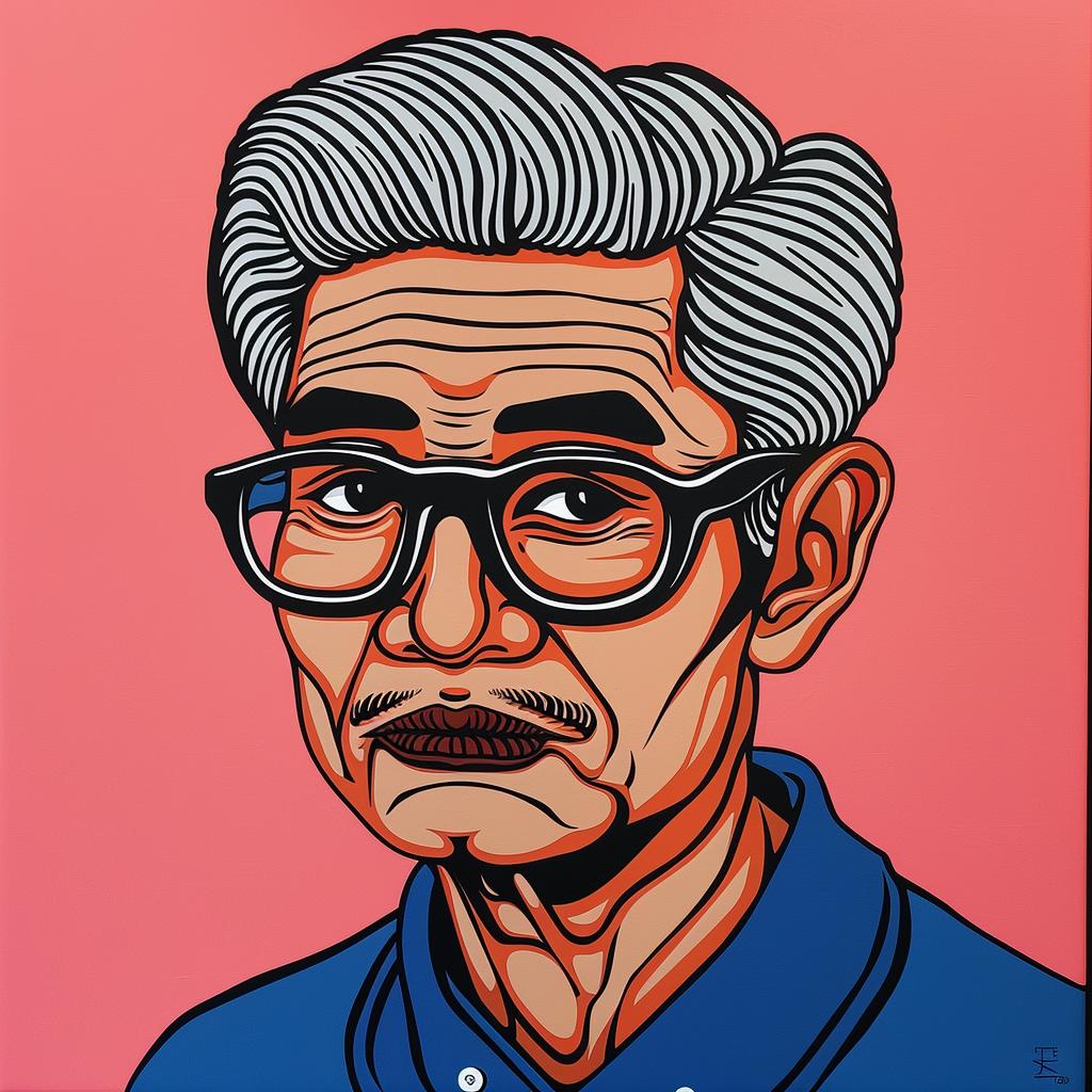 grandpa  asian  oldman  glasses  portrait  realistic  expressive  detailed  vibrant  colorful 973762